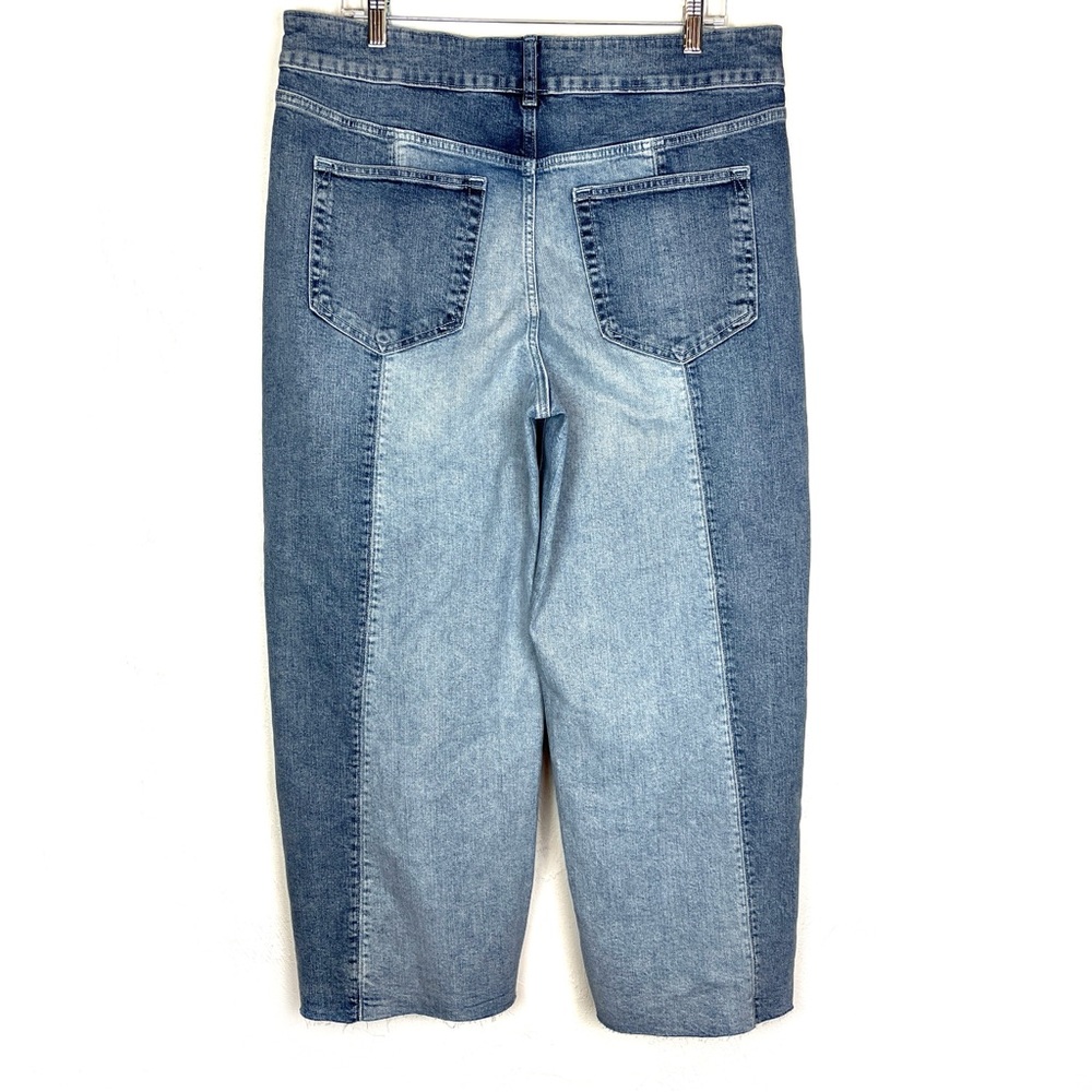 GAP two tone high rise stride wide leg cropped jeans - Picture 3 of 5